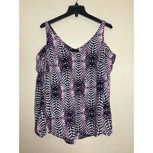 Worthington Women’s Large Cold Shoulder Blouse Long Sleeve Shirt